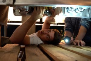 Student mechanic Martin Seydoux at EPFL June 2018.