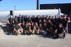 EPFLoop team in front of the tube at the end of the competition on July 22, 2018